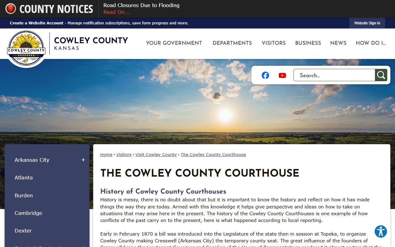 Cowley County court records courthouse history