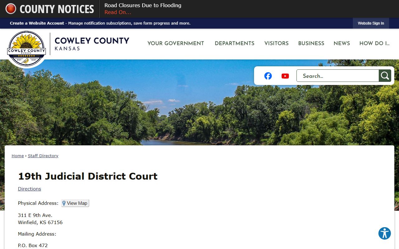 Cowley County court records District Court directory