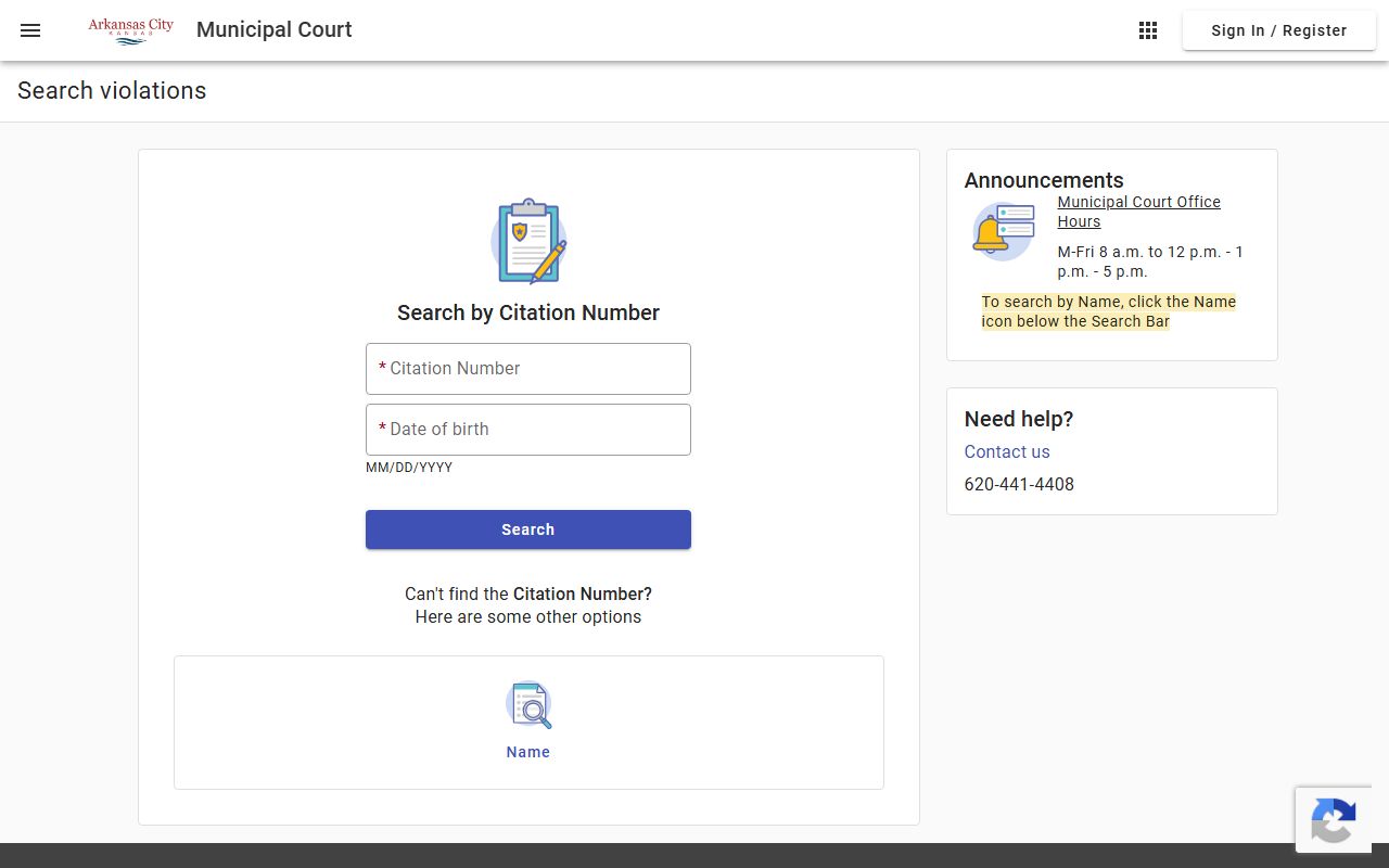 Cowley County traffic court records Arkansas City citation search portal