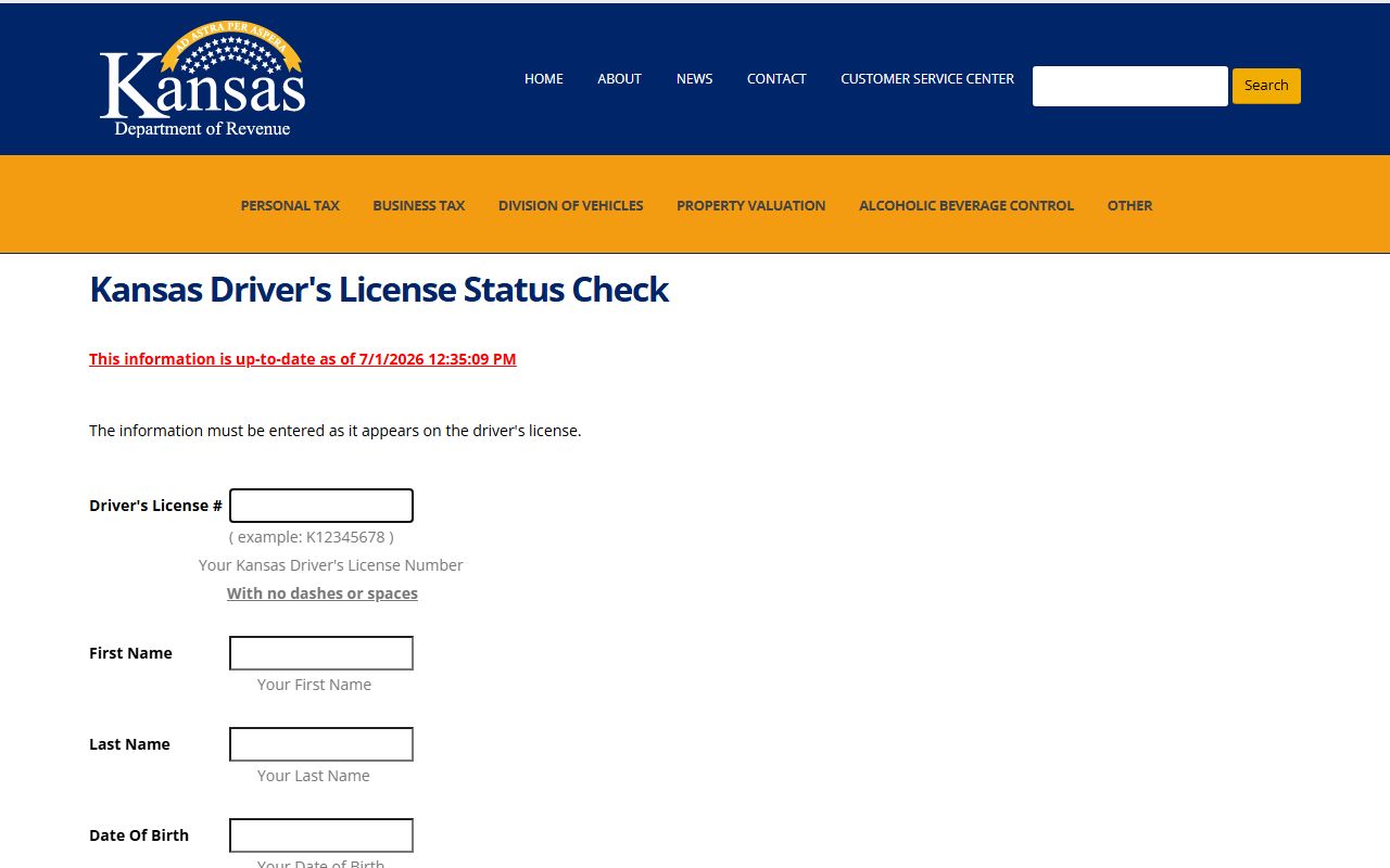Cowley County traffic records Kansas driver's license status check